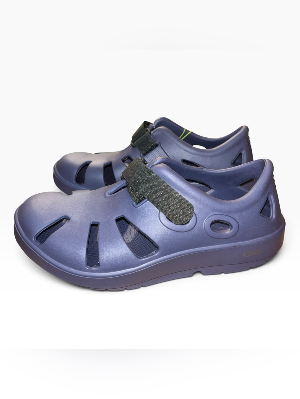 OOFOS Oocandoo Recovery Sandal Mens Size 6 Womens Size 8 Water Drop Purple.